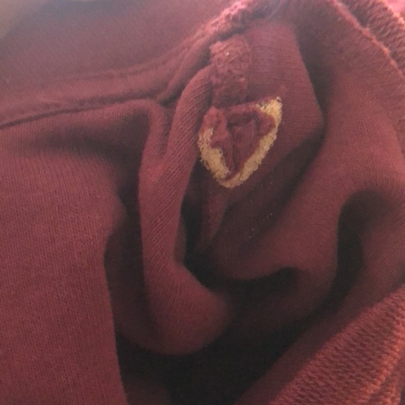 SILENCE + NOISE BURGUNDY CROPPED FITTED HOODIE SIZE LARGE - Picture 3 of 5